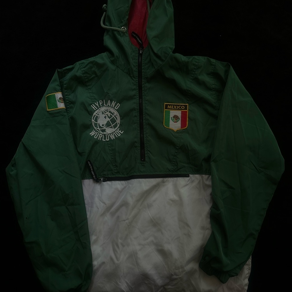 Green and White Hypland Worldwide Mexico Windbreaker